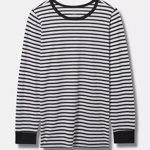 torrid Black and White Striped Long Sleeve Tee